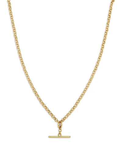 Zoe Chicco 14K Yellow Gold Baguette Diamonds Diamond Rolo Link Faux Toggle Lariat Necklace, 16-18
