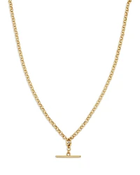 Zoe Chicco 14K Yellow Gold Baguette Diamonds Diamond Rolo Link Faux Toggle Lariat Necklace, 16-18
