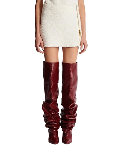 Balmain Short Zipped Tweed Skirt