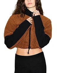 Skims Teddy Funnel Neck Cropped Jacket