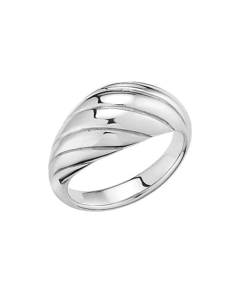 Oradina Sterling Silver Swirl Dome Ring