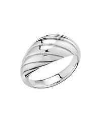 Oradina Sterling Silver Swirl Dome Ring
