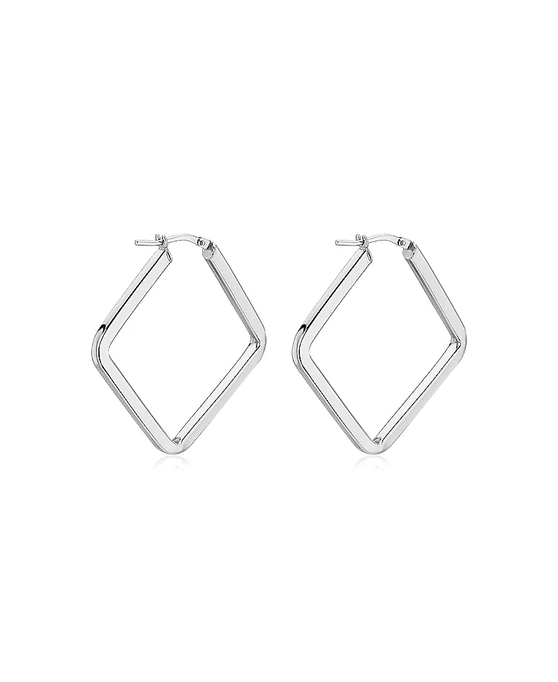 Oradina Sterling Silver Quad Midi Hoops