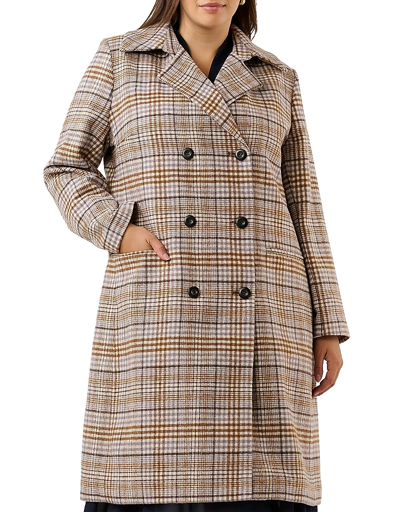 Estelle Plus Frostfall Plaid Coat