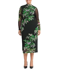 Estelle Plus Fiora Long Sleeve Mesh Dress