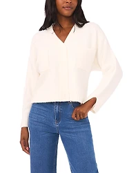 1.state V Neck Split Cuff Cardigan