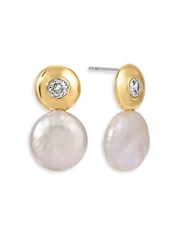 Ettika Majestic Gem Cubic Zirconia & Cultured Freshwater Pearl Drop Earrings