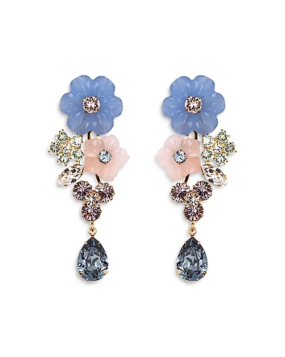 Jennifer Behr Palmina Gemstone & Crystal Flower Statement Earrings