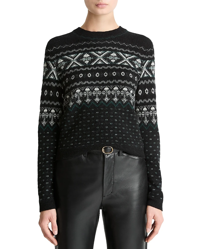 Vince Boiled Fair Isle Cashmere Sweater