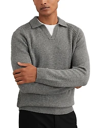 Reiss Banbury Wool & Cashmere Open Collar Sweater