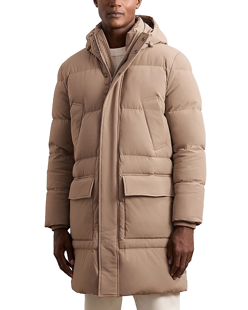 Reiss Moon Longline Quilted Down Coat