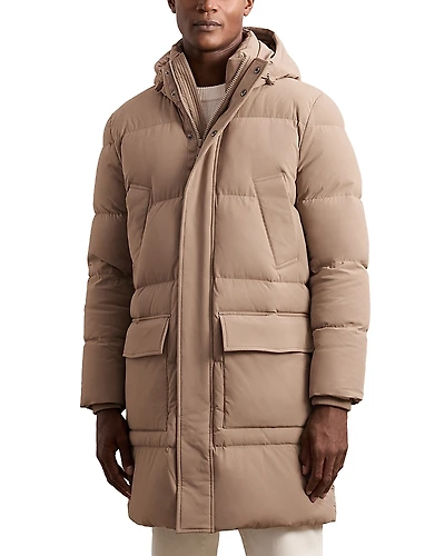 Reiss Moon Longline Quilted Down Coat
