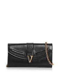 Versace V Leather Wallet On Chain
