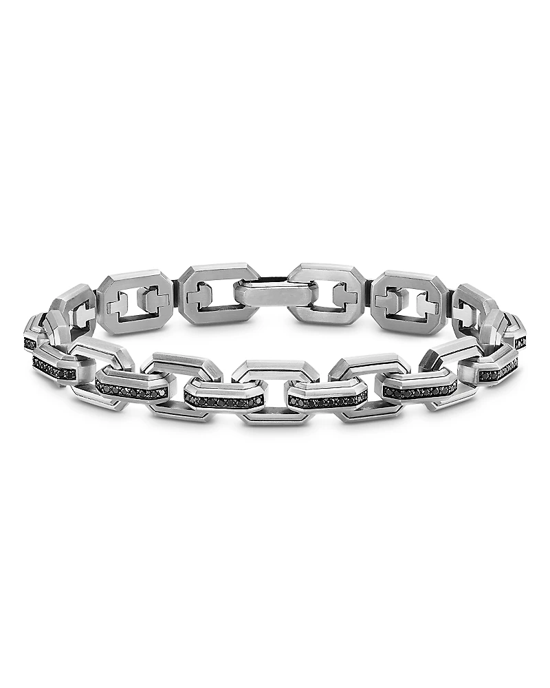 Men's Faceted Flat Link Bracelet