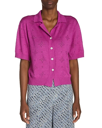 Marni Wool Silk Perforated Knit Shirt