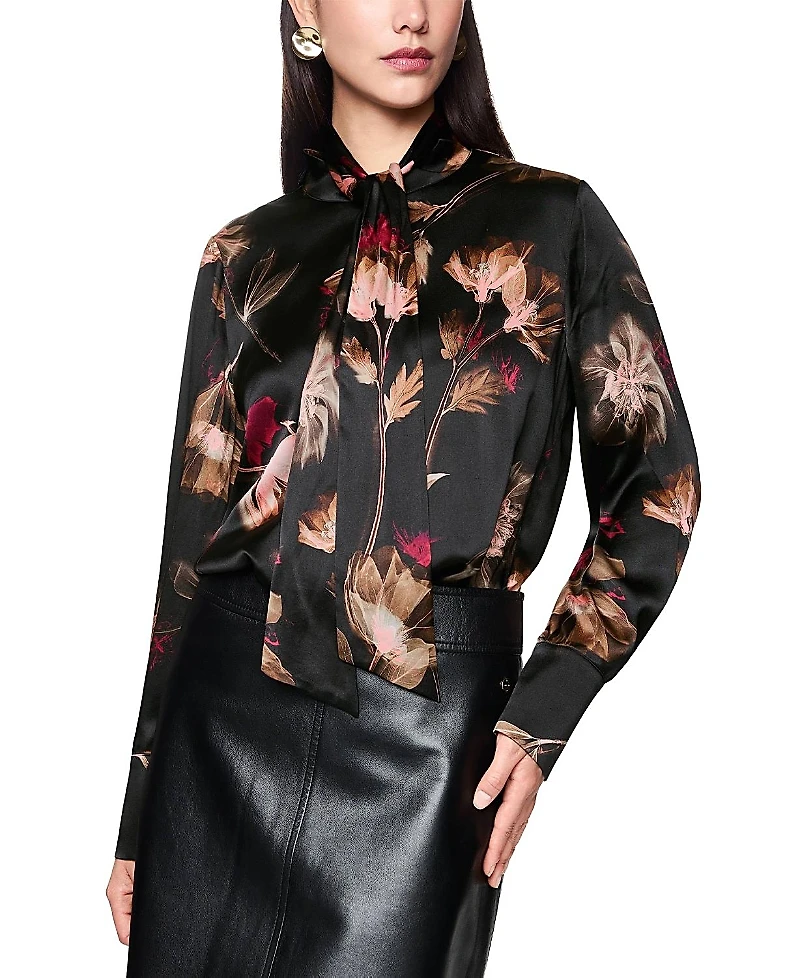 Marc Cain Turtleneck Blouse with Floral Print