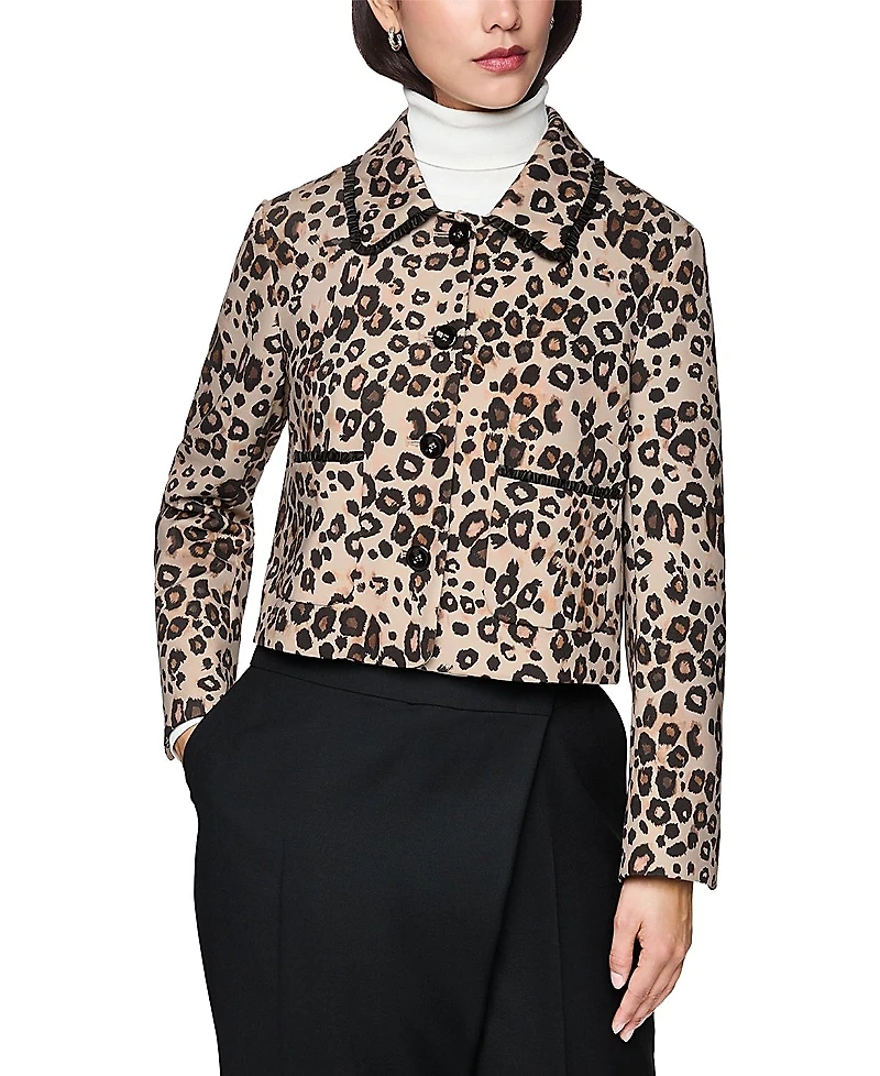 Marc Cain Short Scuba Jersey Leopard Print Jacket