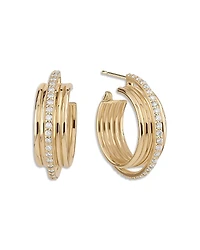 Lana Jewelry Diamond Pave Textured Huggie Hoop Earrings