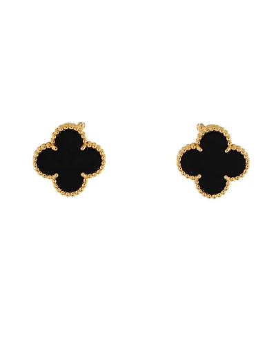 Pre-Owned Van Cleef & Arpels Vintage Alhambra Earrings 18K Gold and Onyx