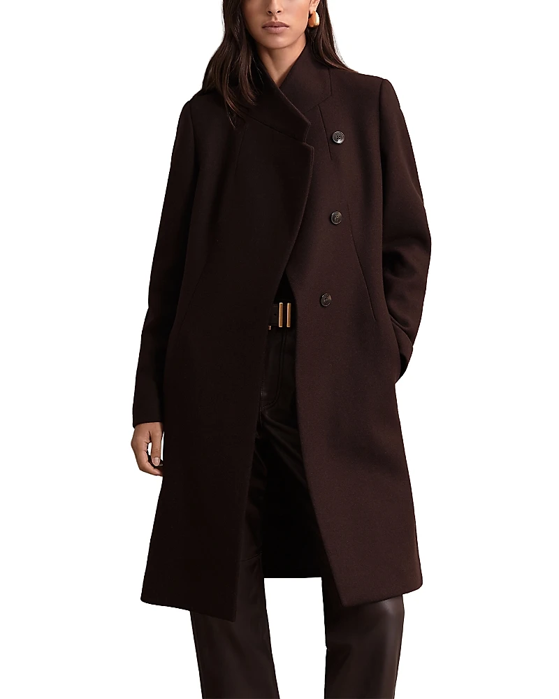 Reiss Petites Wool Blend Mid Length Coat