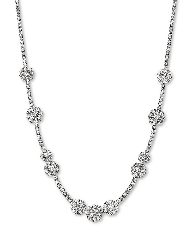 Bloomingdale's Fine Collection Diamond Flower Collar Necklace