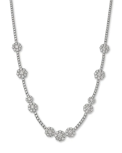 Bloomingdale's Fine Collection Diamond Flower Collar Necklace