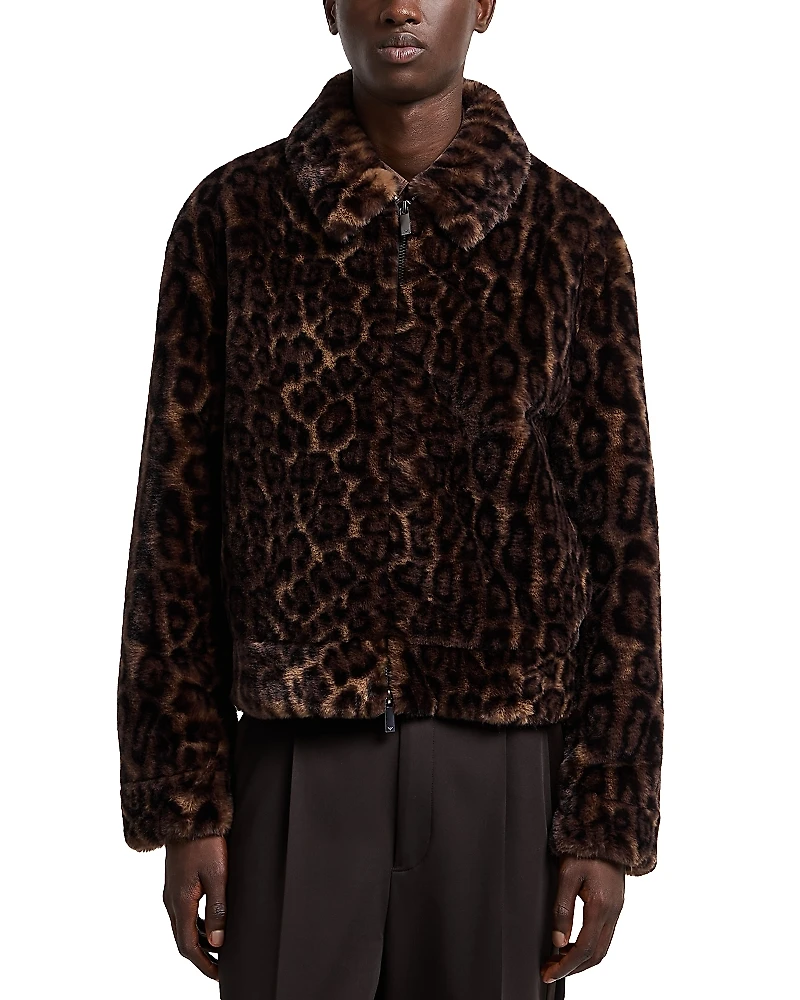 Emporio Armani Faux Fur Animal Print Jacket
