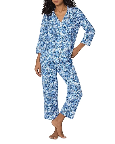 BedHead Pajamas Floral Crop Three Quarter Sleeve Pajama Set