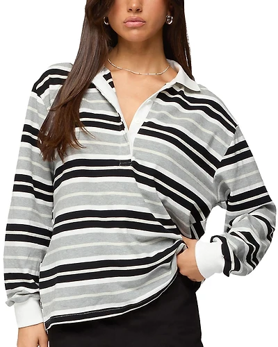 Edikted Renya Striped Rugby Shirt