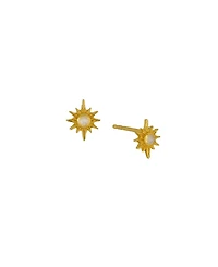 Ottoman Hands Moonstone Star Stud Earrings