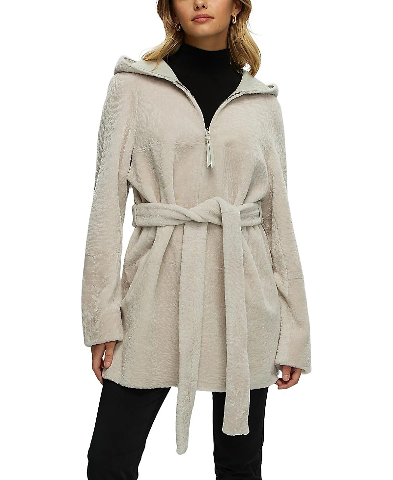 Gorski Reversible Shearling Zip Parka Coat