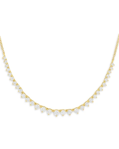 Ef Collection Diamond Graduated Choker Necklace