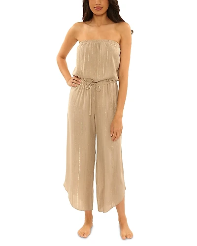 Becca by Rebecca Virtue Radiance Strapless Swim Cover-Up Jumpsuit