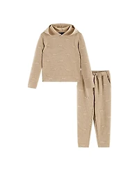 Andy & Evan Boys' Embossed Hooded Sweatshirt Bottom Set - Little Kid