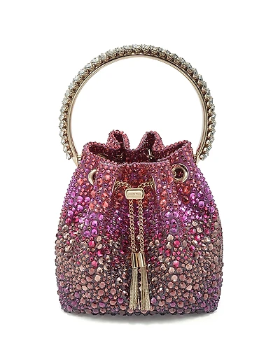 Jimmy Choo Bon Bon Crystal Degrade Top Handle Bucket Bag