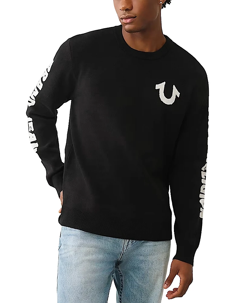True Religion Long Sleeved Tr Logo Sweater