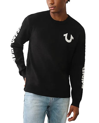 True Religion Long Sleeved Tr Logo Sweater
