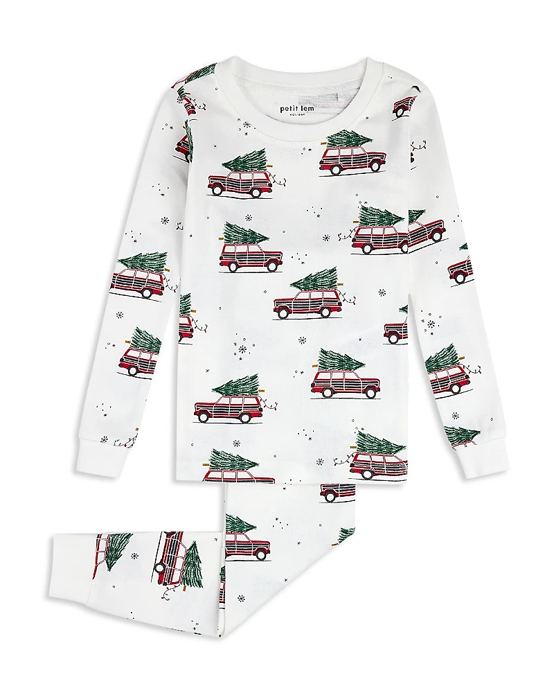 petit lem Unisex Festive Cars Print Pajama Set