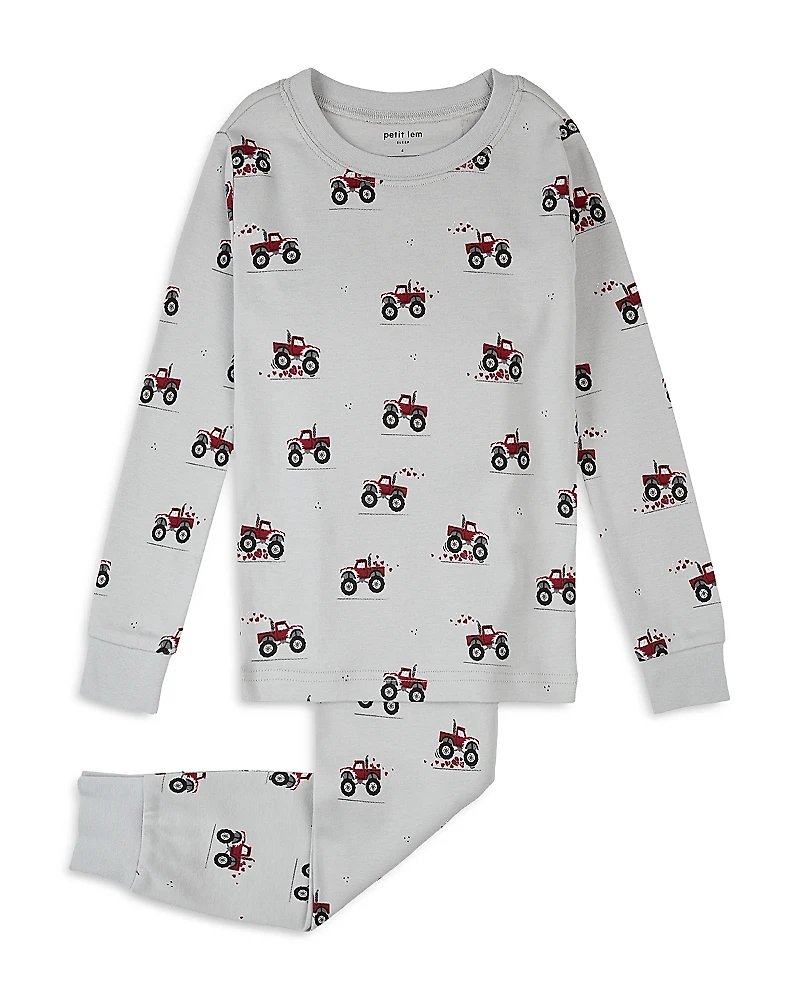 petit lem Boys' Monster Truck Print Pajama Set - Little Kid