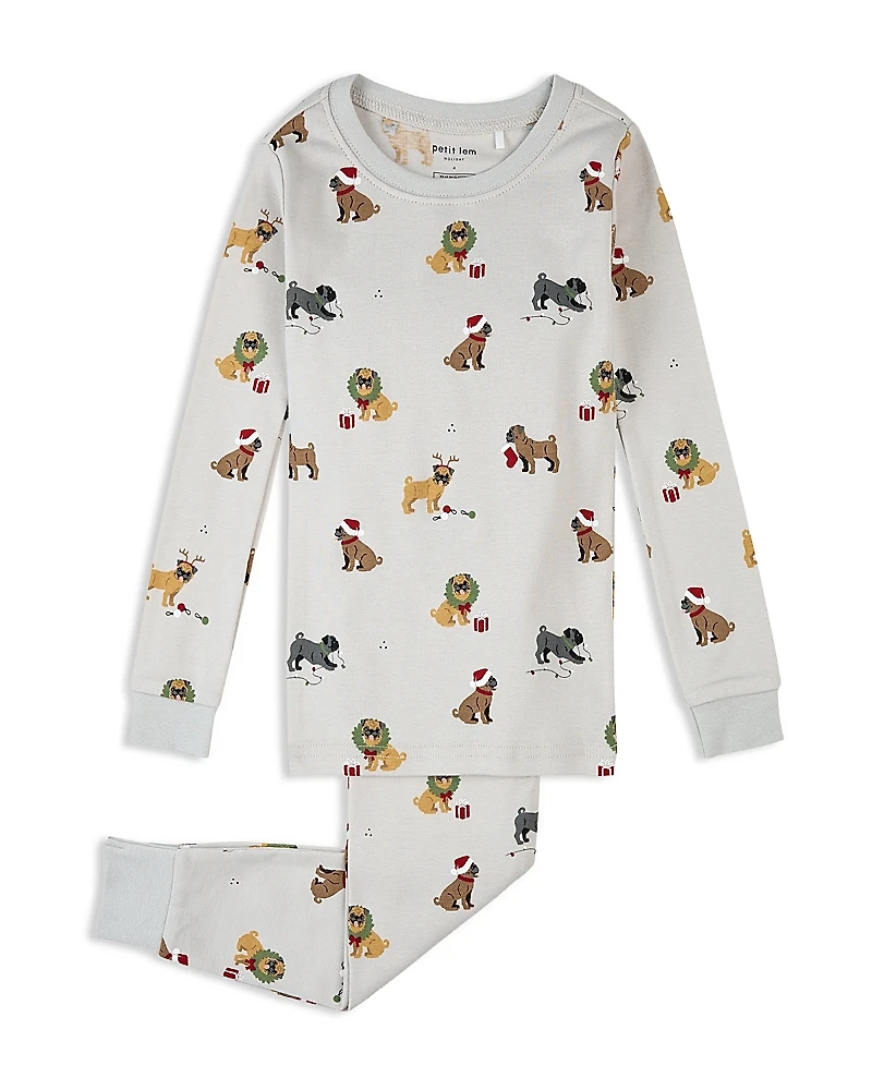 petit lem Boys' Holiday Pugs Print Pajama Set - Little Kid