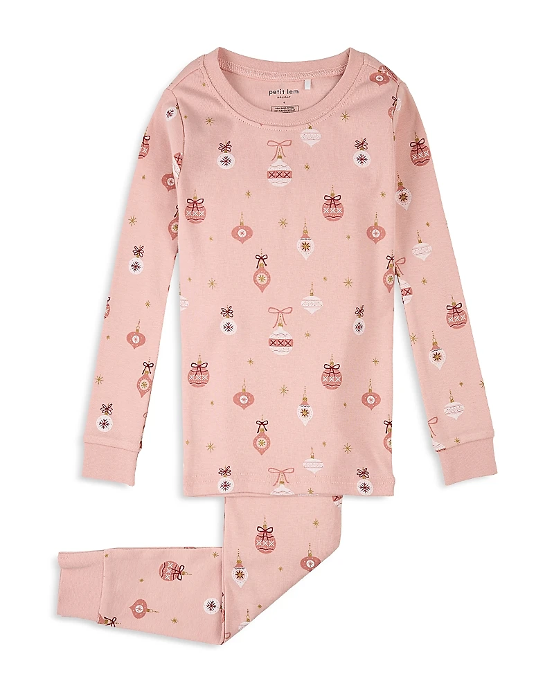 petit lem Girls' Ornaments Print Pajama Set