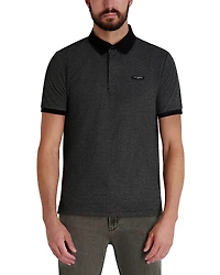 Karl Lagerfeld Paris Short Sleeve Diamond Pattern Polo Shirt