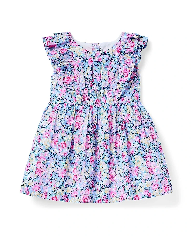 Janie and Jack Girls' Floral Ruffle Dress - Little Kid, Big Kid