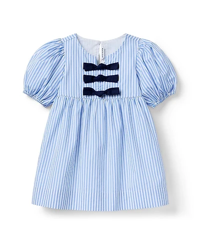 Janie and Jack Girls' Striped Bow Dress - Baby, Little Kid, Big Kid