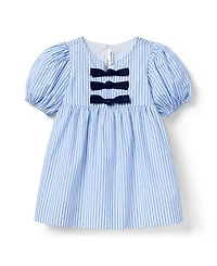 Janie and Jack Girls' Striped Bow Dress - Baby, Little Kid, Big Kid
