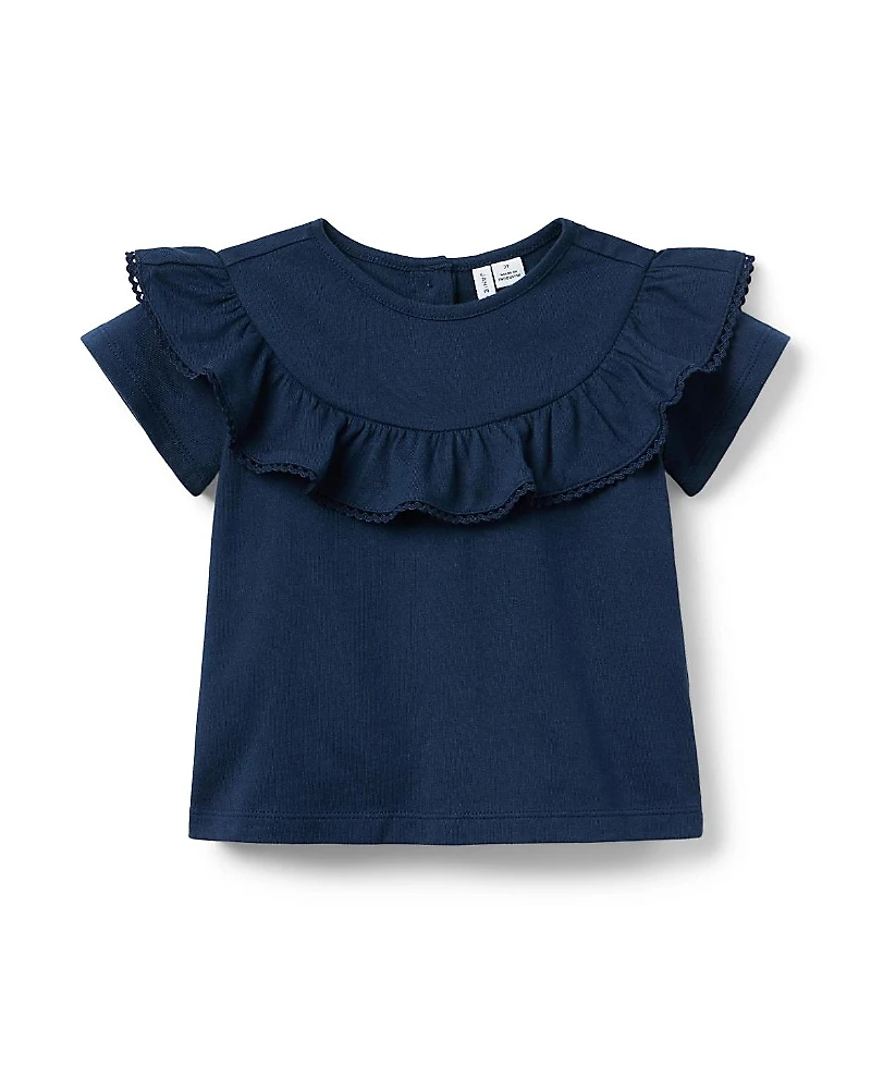 Janie and Jack Girls' Ruffle Top - Little Kid