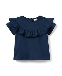 Janie and Jack Girls' Ruffle Top - Little Kid