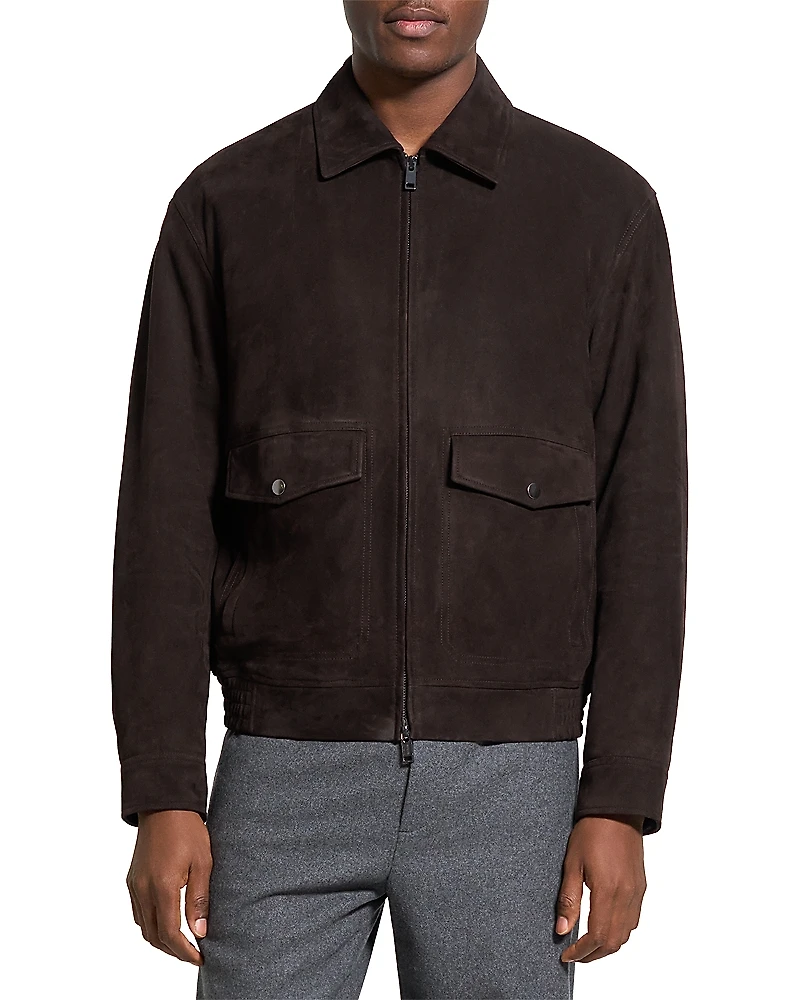 Theory Aviator Relaxed Fit Suede Jacket