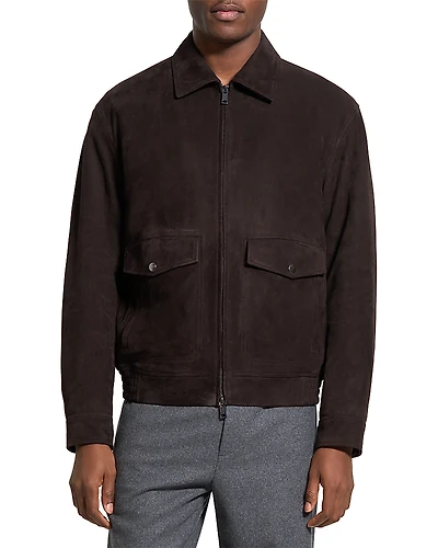 Theory Aviator Relaxed Fit Suede Jacket
