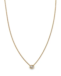 Moon & Meadow 14K Yellow Gold Lab Grown Diamond Solitaire Pendant Necklace, 18
